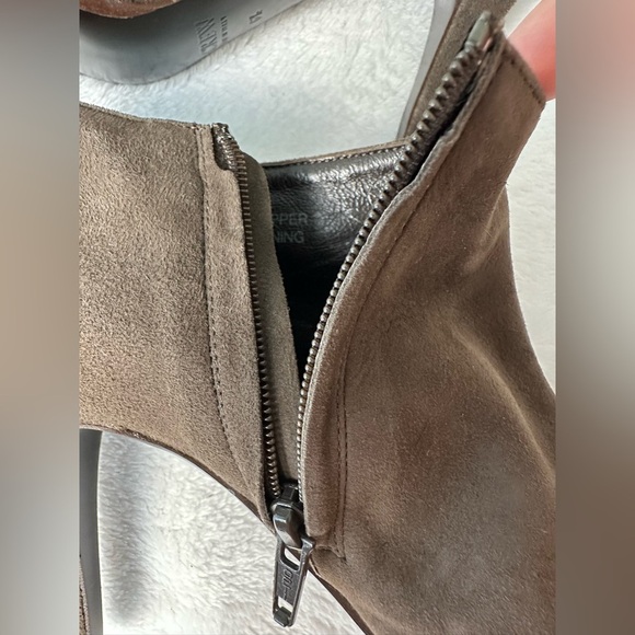 J. Crew Elegant Brown Heeled Suede Ankle Boots Size 6.5 - Picture 7 of 11